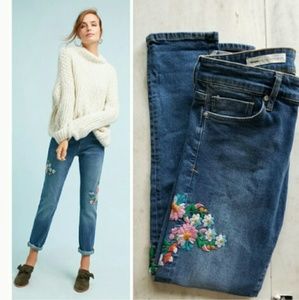 Pilcro and the letterpress embroidered jeans